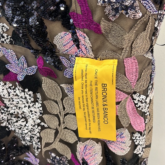 BRONX AND BANCO Dahlia Leona Embroidered Gown in Silver Multi - Picture 6 of 14